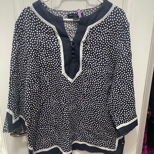 Saint Tropez West Navy and White Dot Tunic